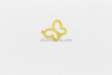 Butterfly Charm, 20 x 25 mm *Linking* Charm in Brushed Gold Plated, Flat Brushed Gold Charms